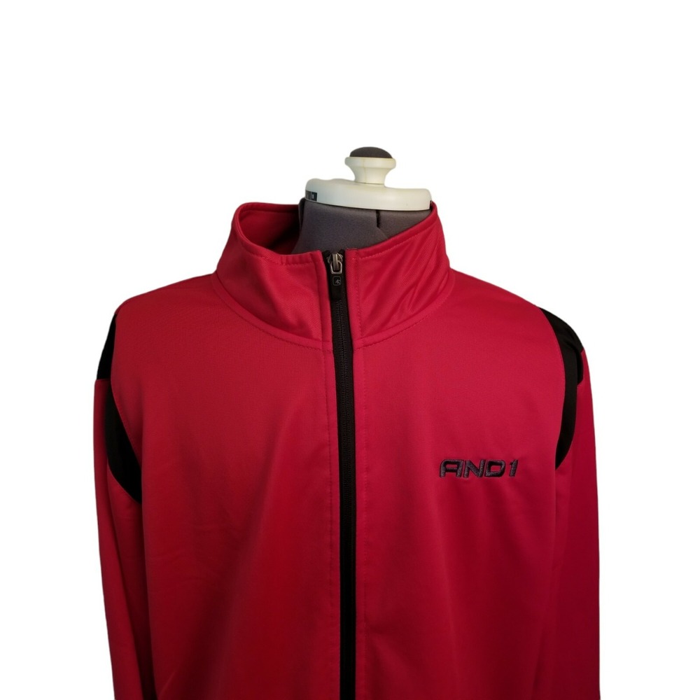 AND1 Long Sleeve Lightweight Activewear Basketball Red Men's Jacket Size XL
